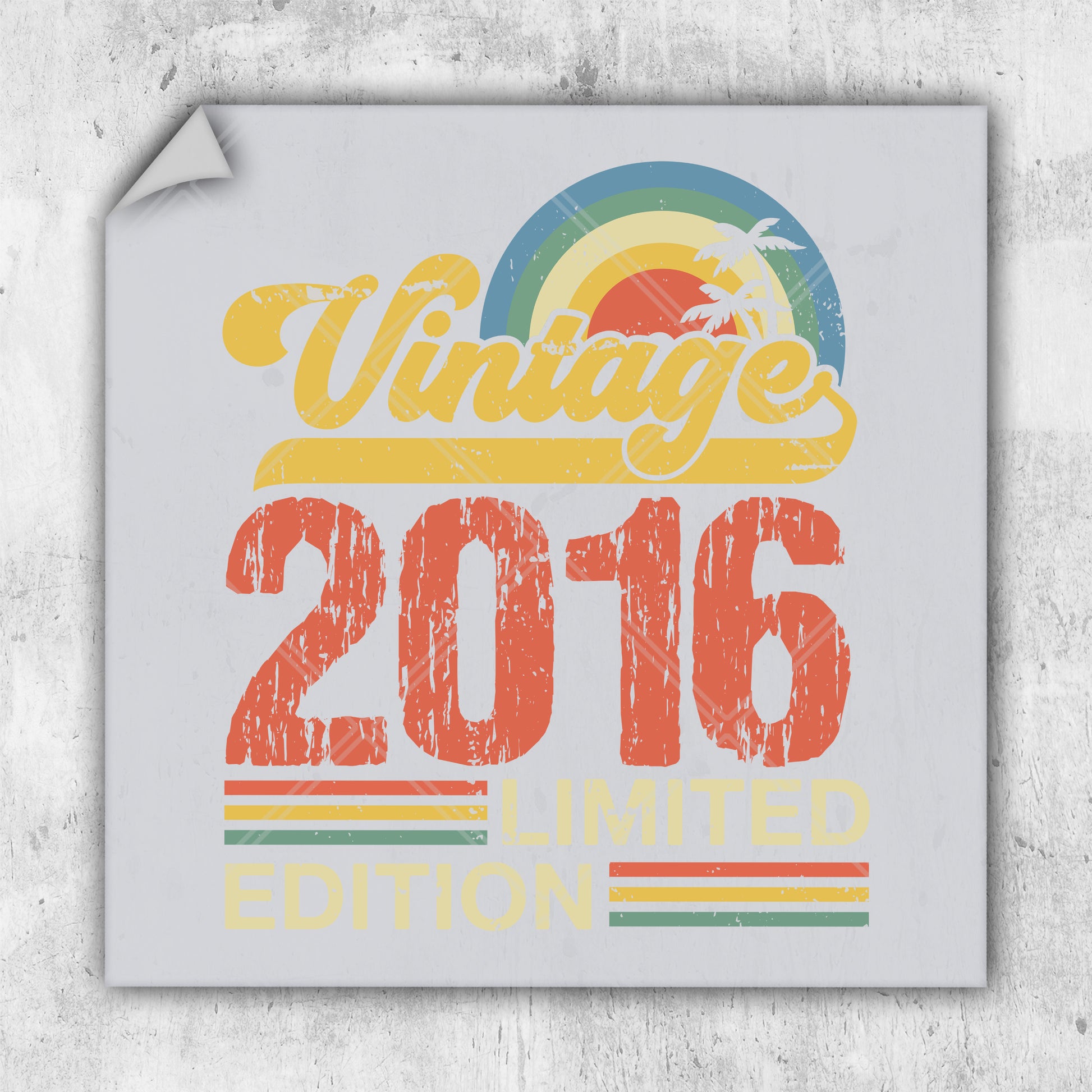 a sign that reads vintage 2016 is on a wall