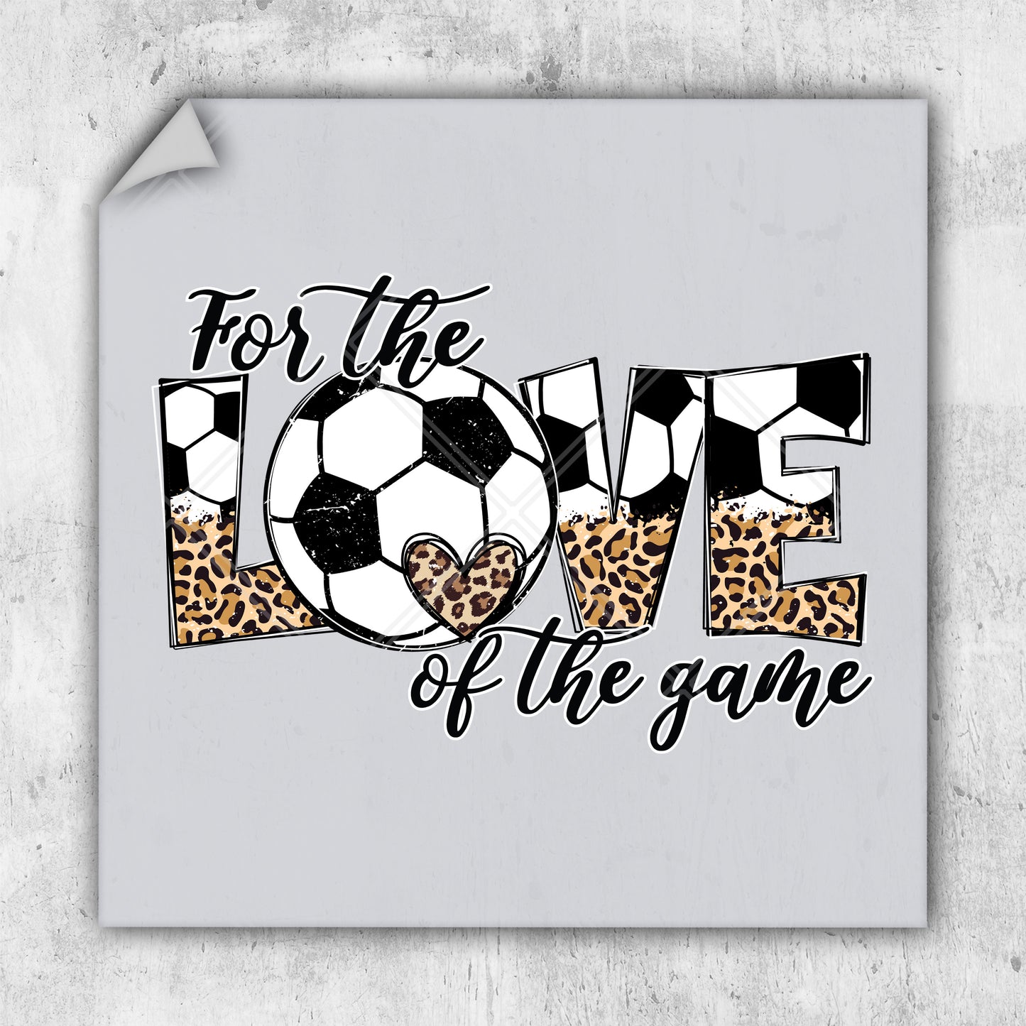 a picture of a soccer ball and leopard print