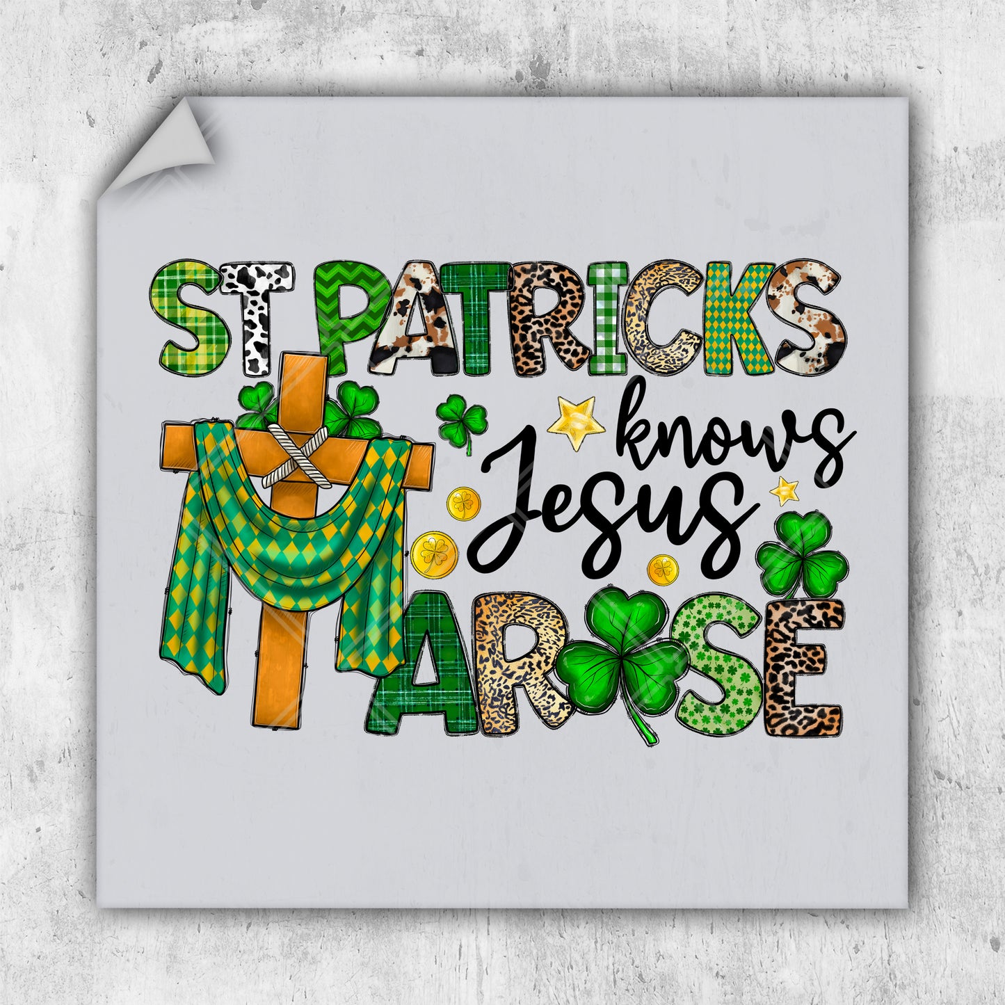 a st patrick's day card with a shamrock