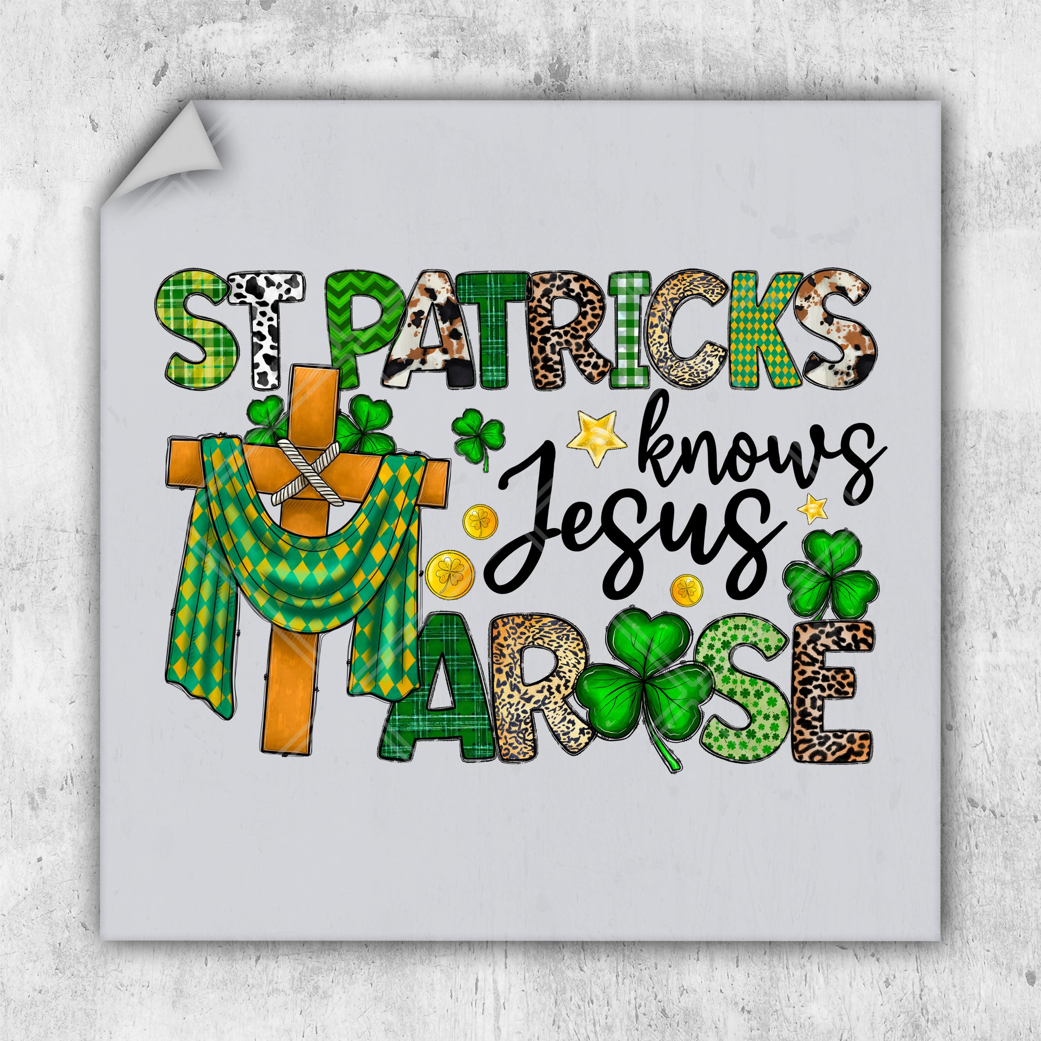 a st patrick's day card with a shamrock
