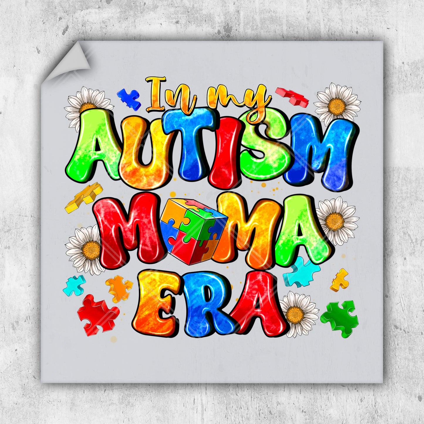 a poster with the words autism mama bear painted on it