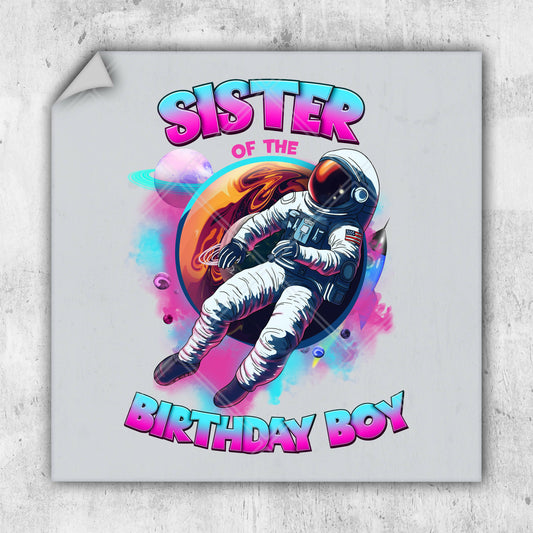 a birthday card with an astronaut floating in space