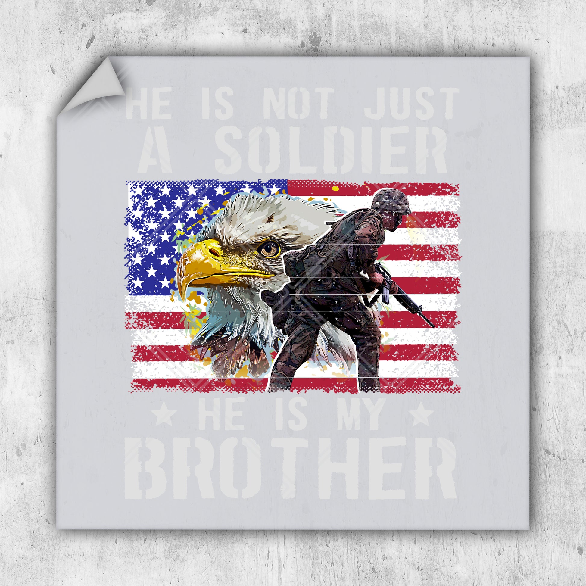 a poster with an eagle and a soldier on it