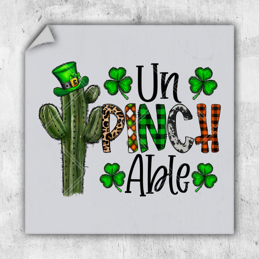 a st patrick's day card with a cactus and a hat