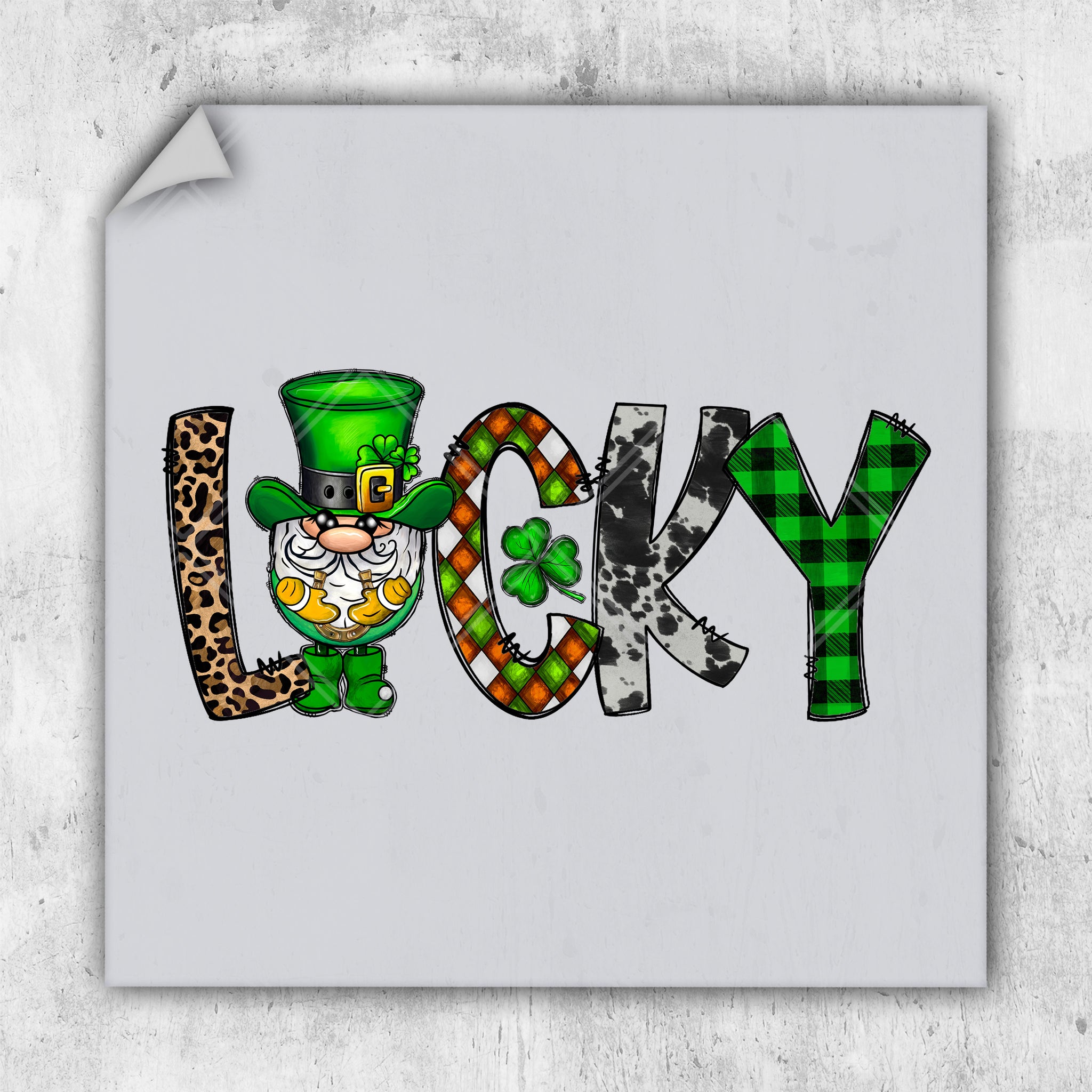 a st patrick's day greeting card with the word lucky