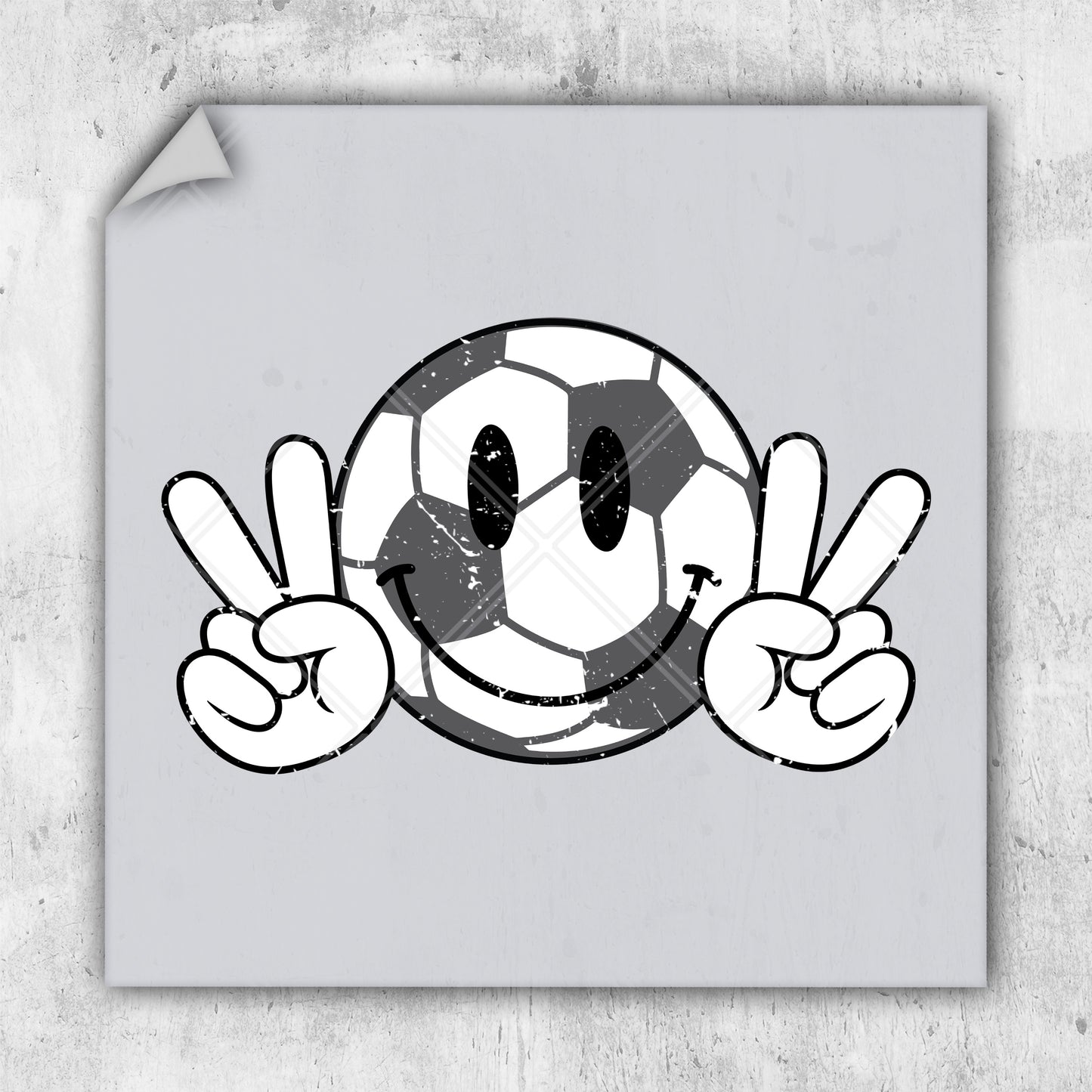 a picture of a soccer ball with two hands holding it