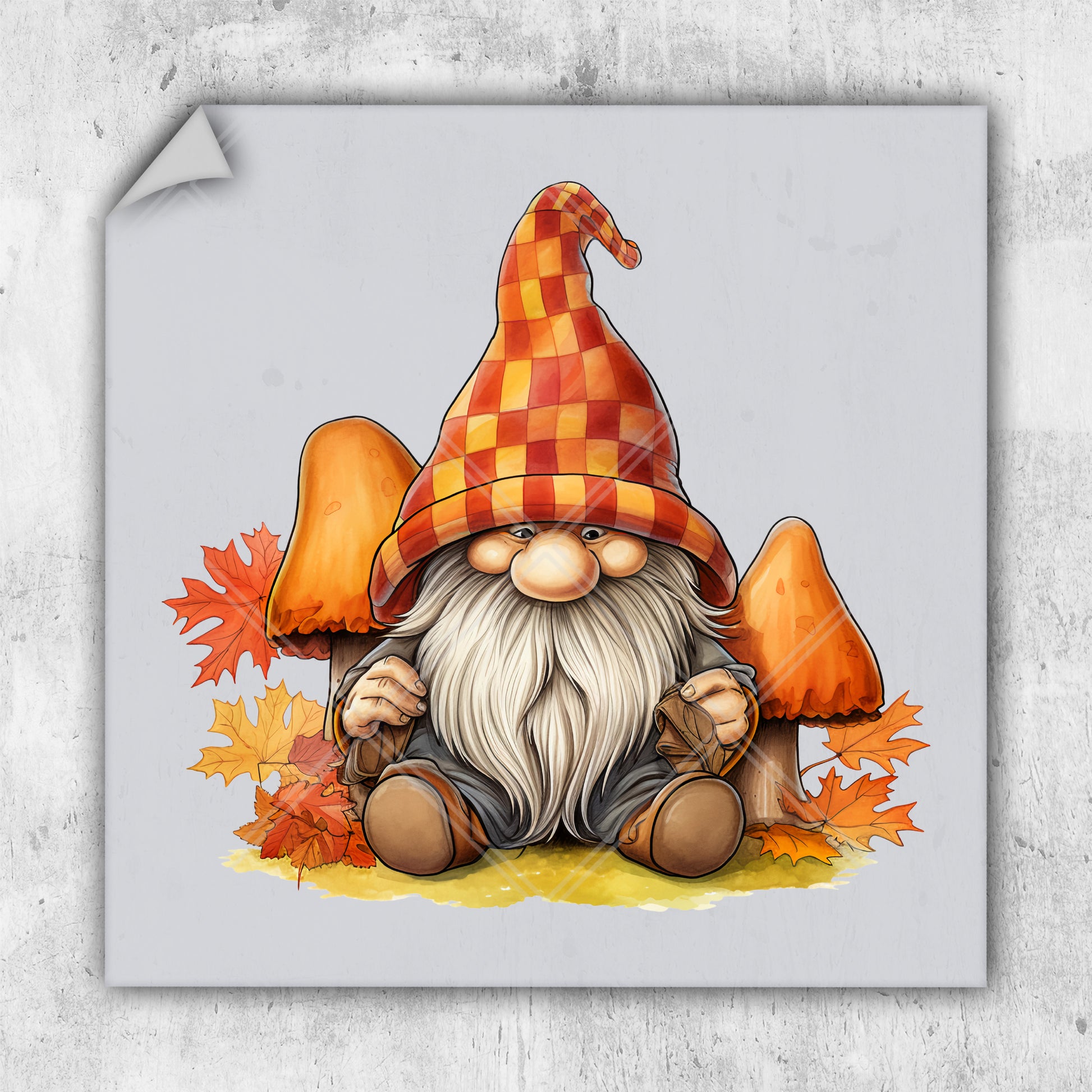 a picture of a gnome sitting on the ground