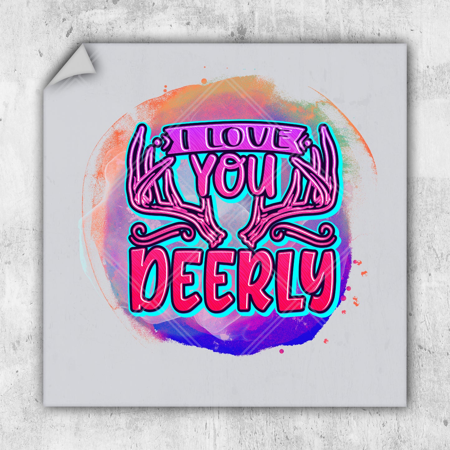 a square sticker with the words i love you deeply on it