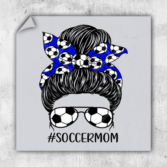 a woman with a soccer ball in her hair