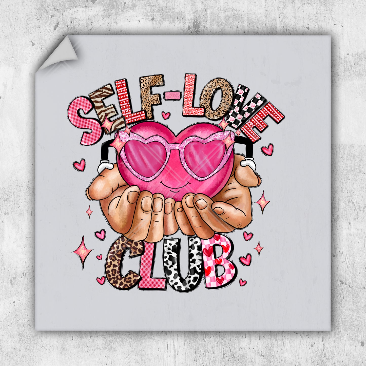 a sticker with the words self love club on it