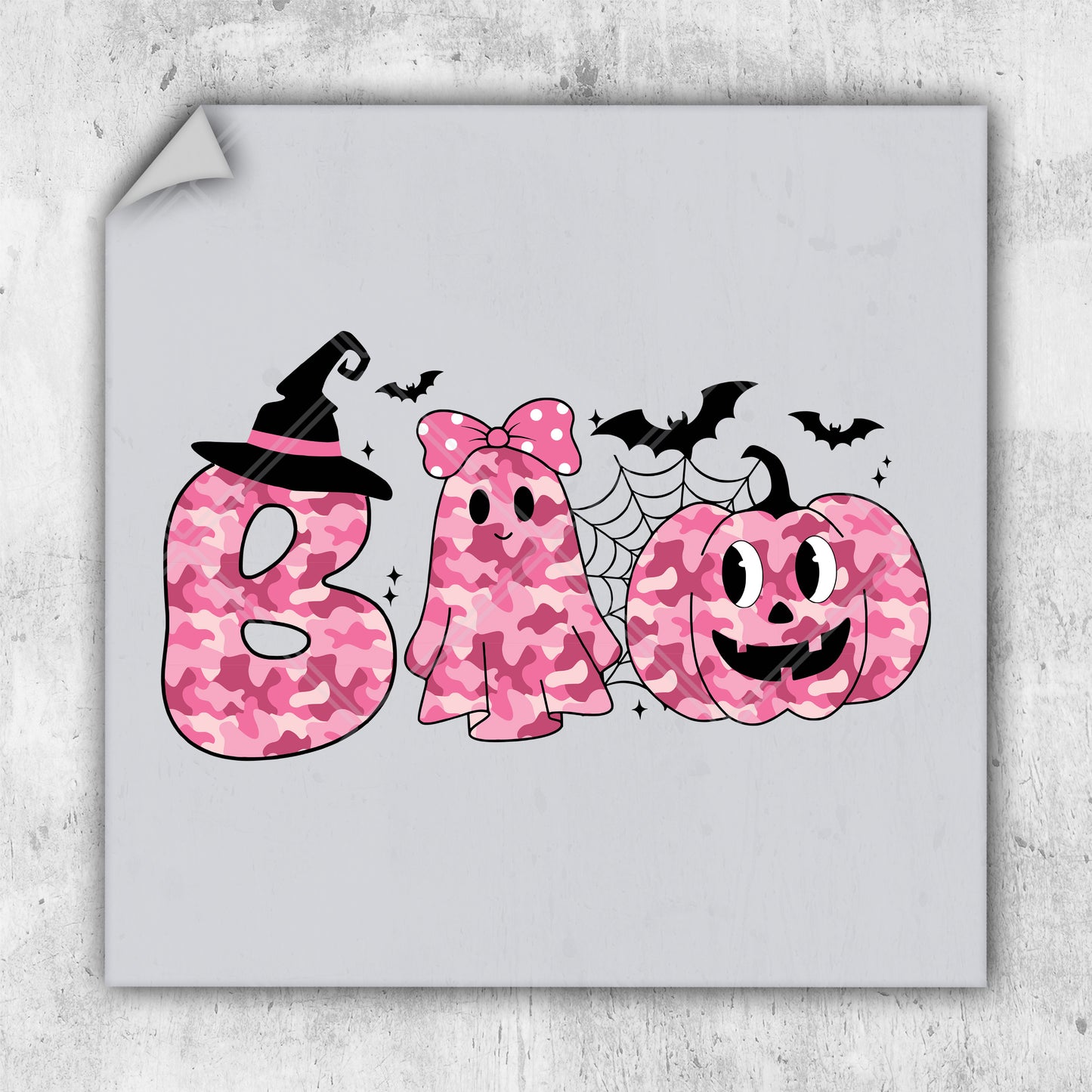 Pink Camo Boo - DTF Transfer - Ready To Press - Hunting DTF Transfers