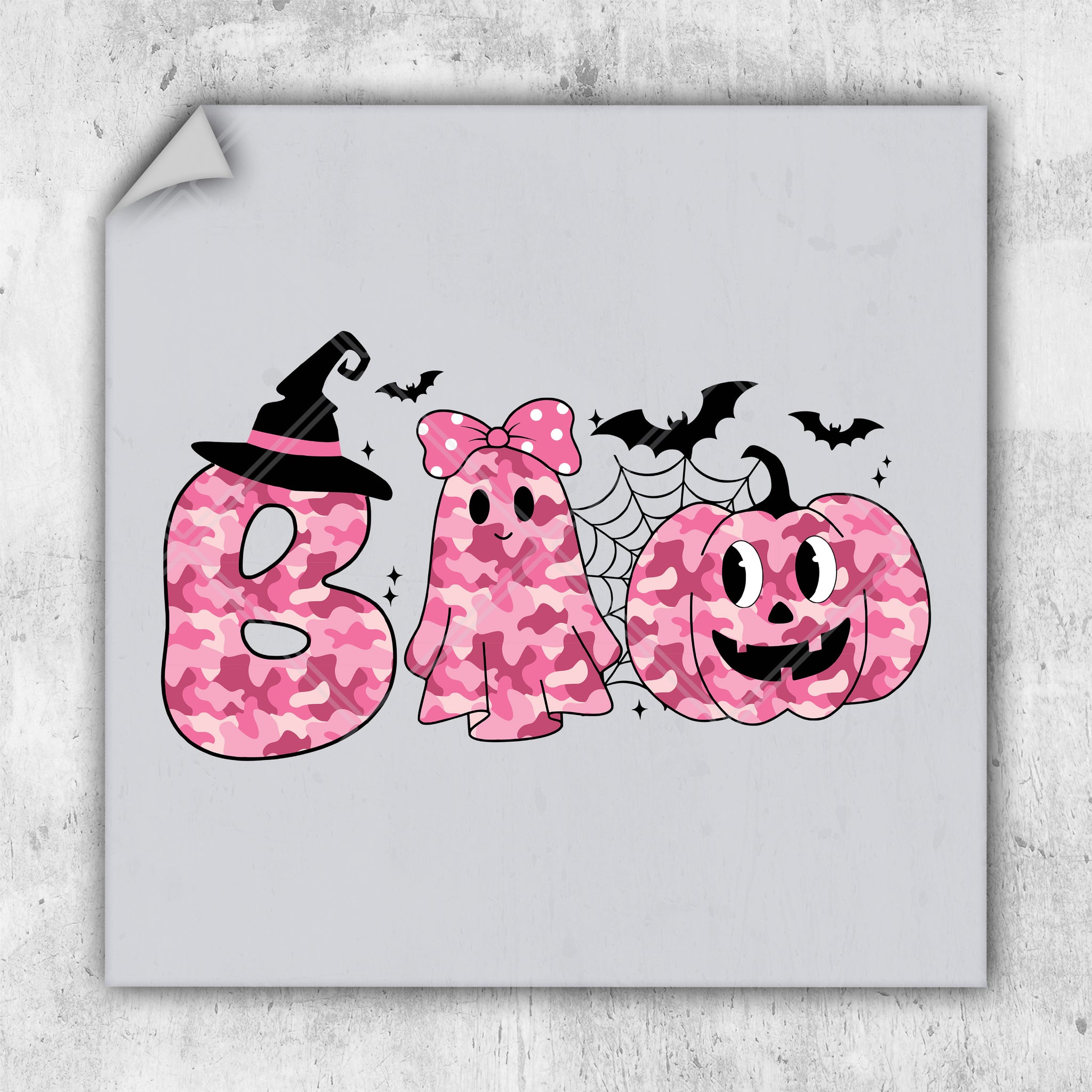 Pink Camo Boo - DTF Transfer - Ready To Press - Hunting DTF Transfers