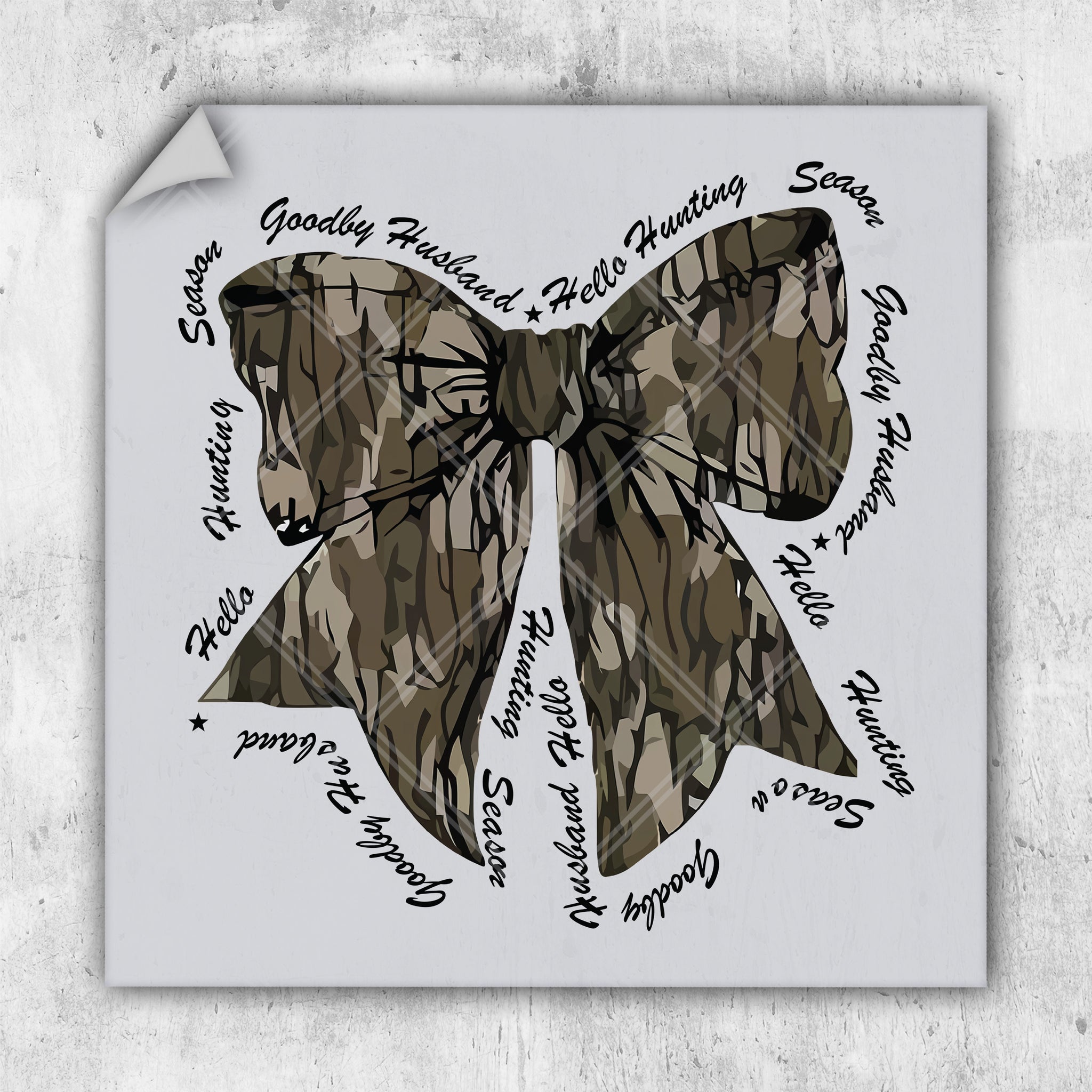 a picture of a bow with words written all over it