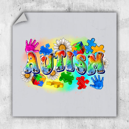 the word autism painted on a piece of paper