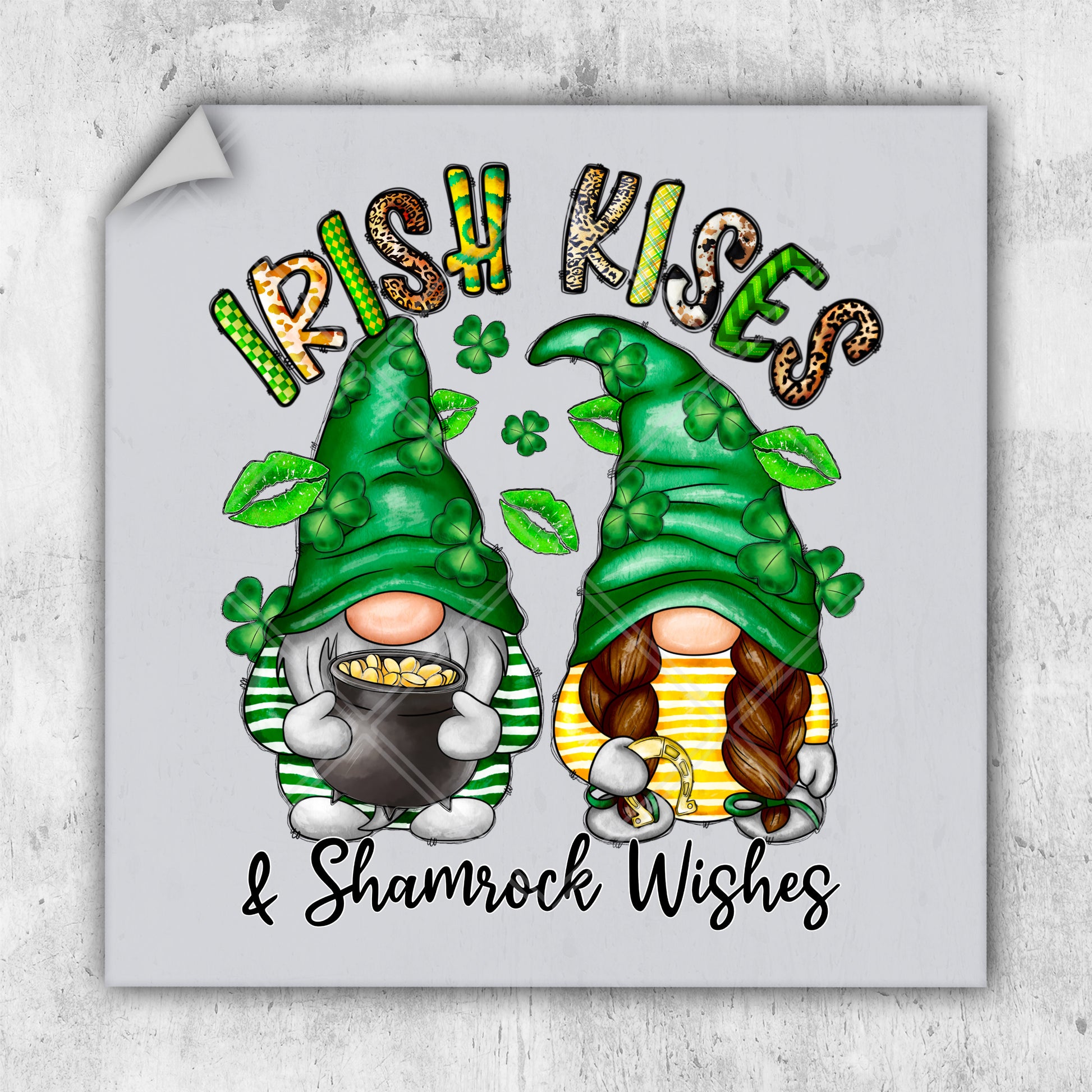 a st patrick's day sign with two lepreite gnomes