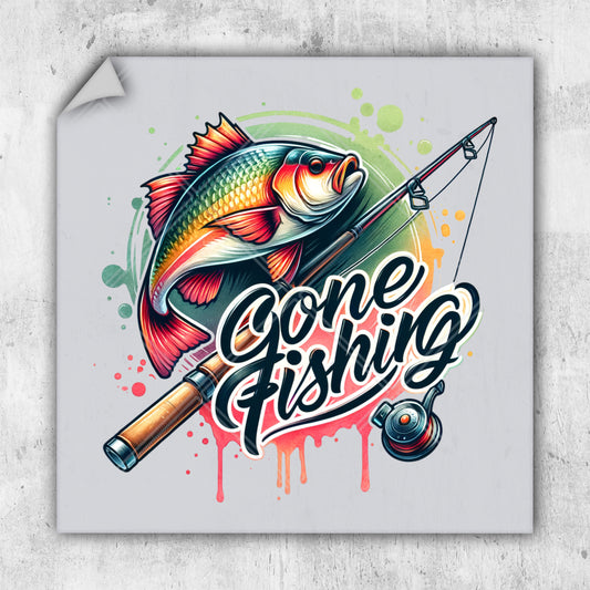 a fish with a fishing rod and a fishing rod