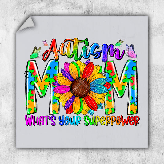 a picture of a flower with the words autism on it