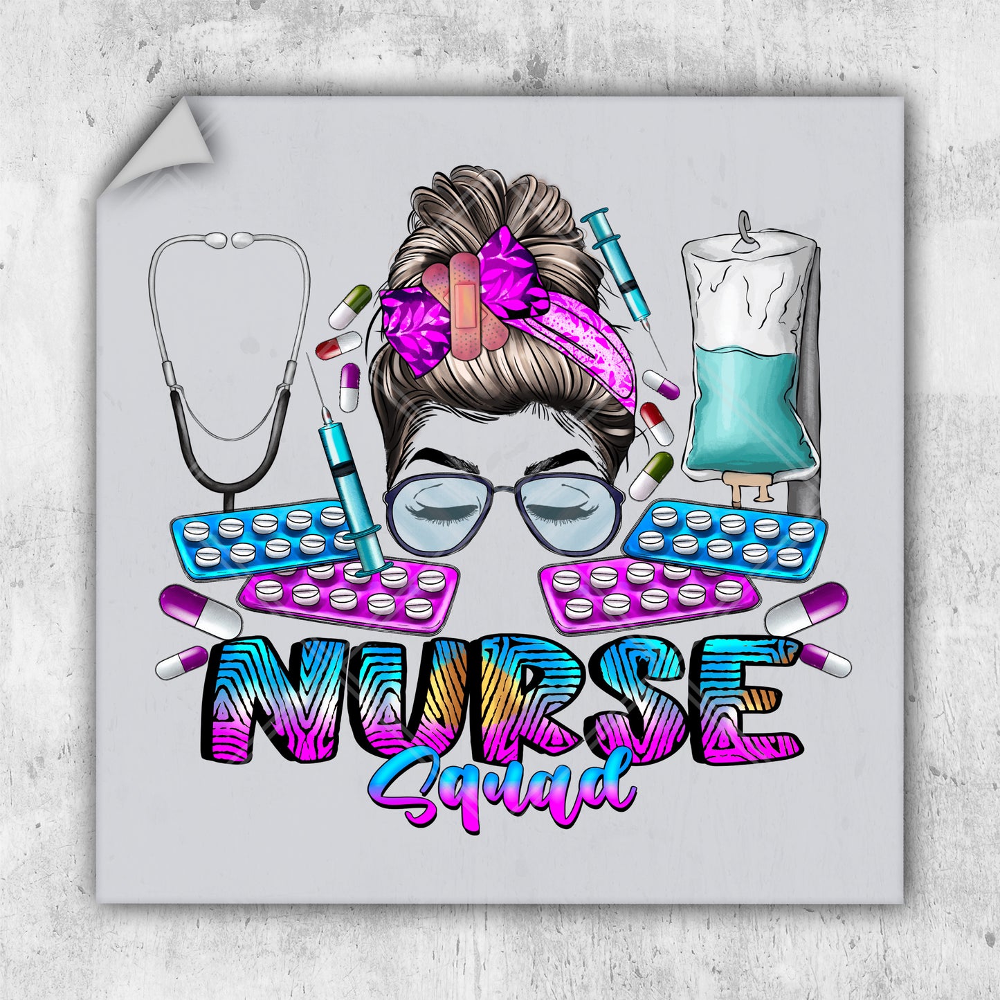 a picture of a woman with glasses and a nurse's hat