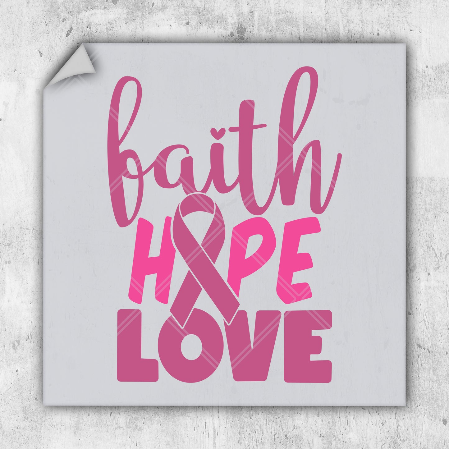 a sticker that says faith hope love