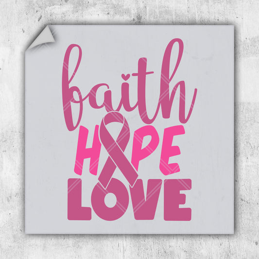 a sticker that says faith hope love