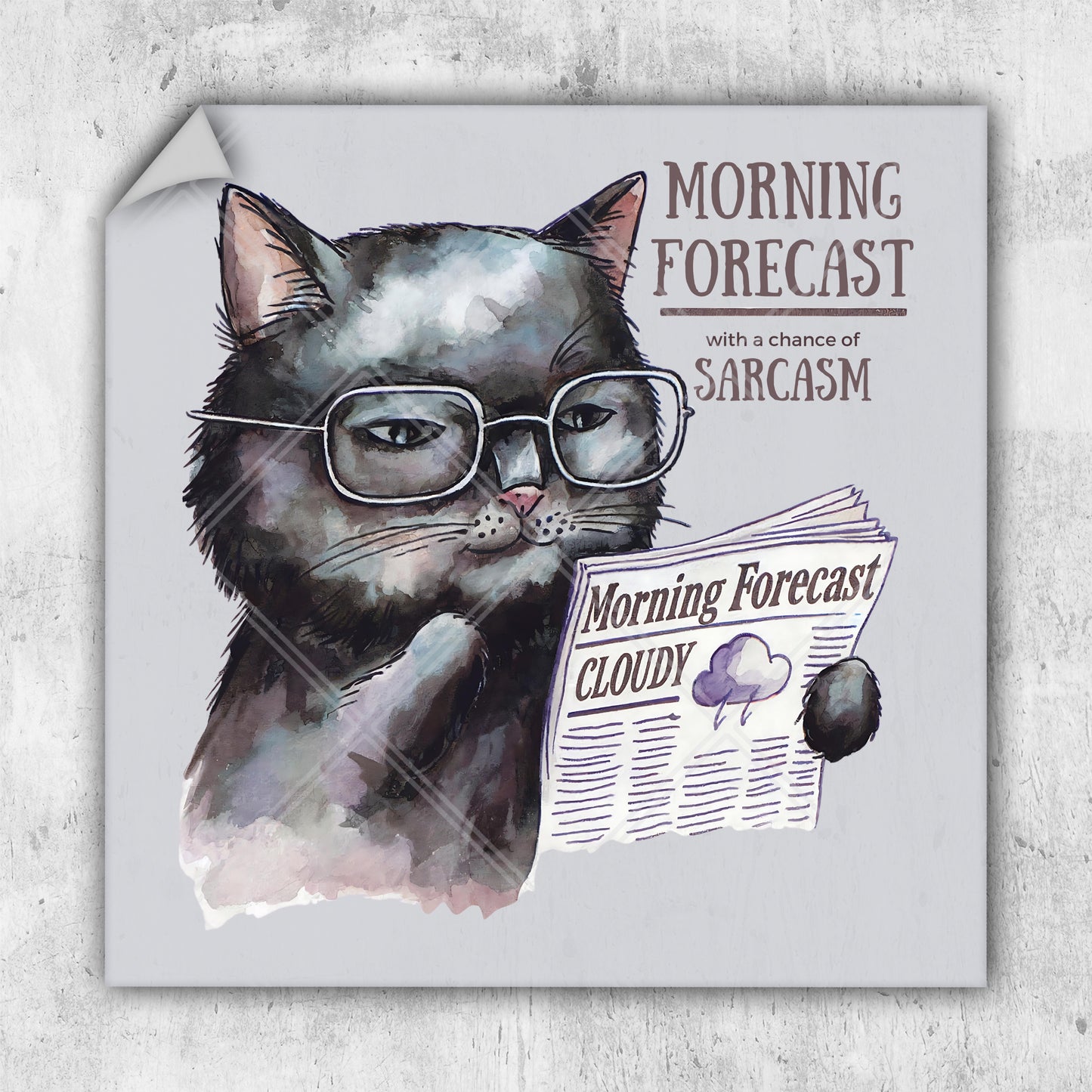 a picture of a cat with glasses reading a newspaper