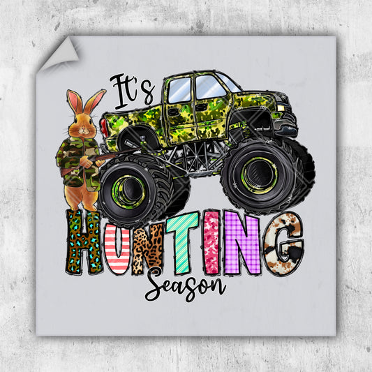 a picture of a monster truck with a bunny on it