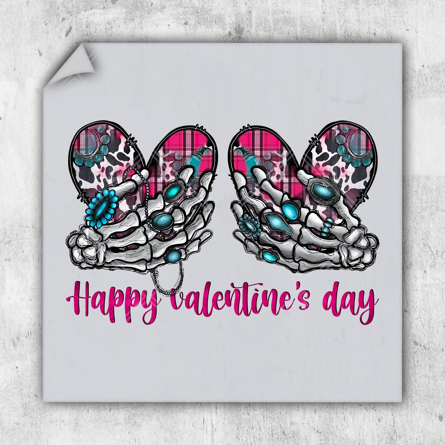 a valentine's day card with a pair of gloves