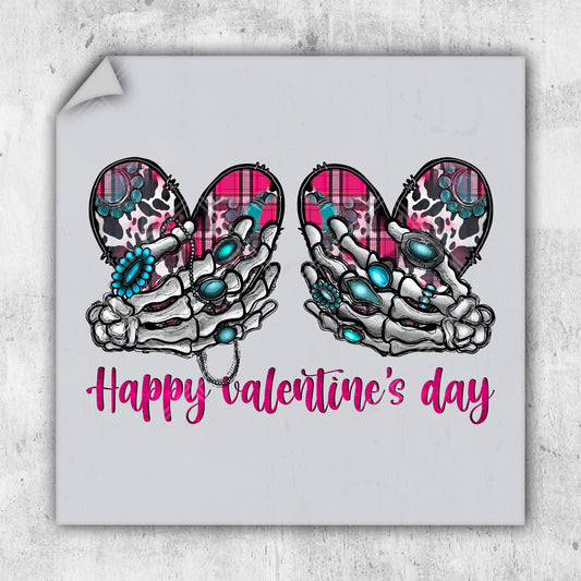 a valentine's day card with a pair of gloves