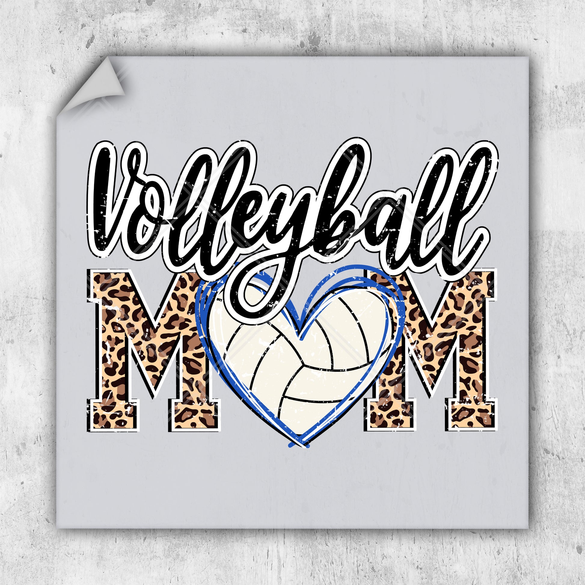 volleyball mom with a heart and leopard print