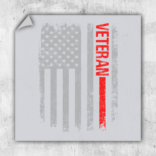 a sticker with the american flag on it