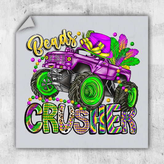 a picture of a monster truck with a mardi gras theme