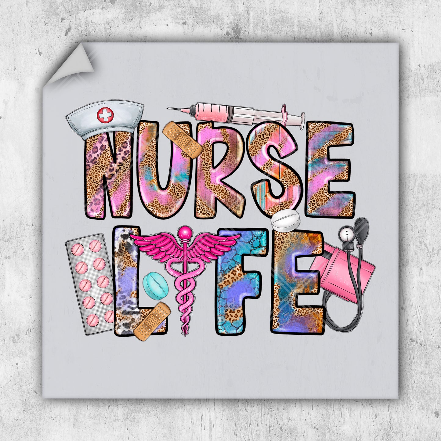 a picture of the words nurse life with a nurse's stethoscope