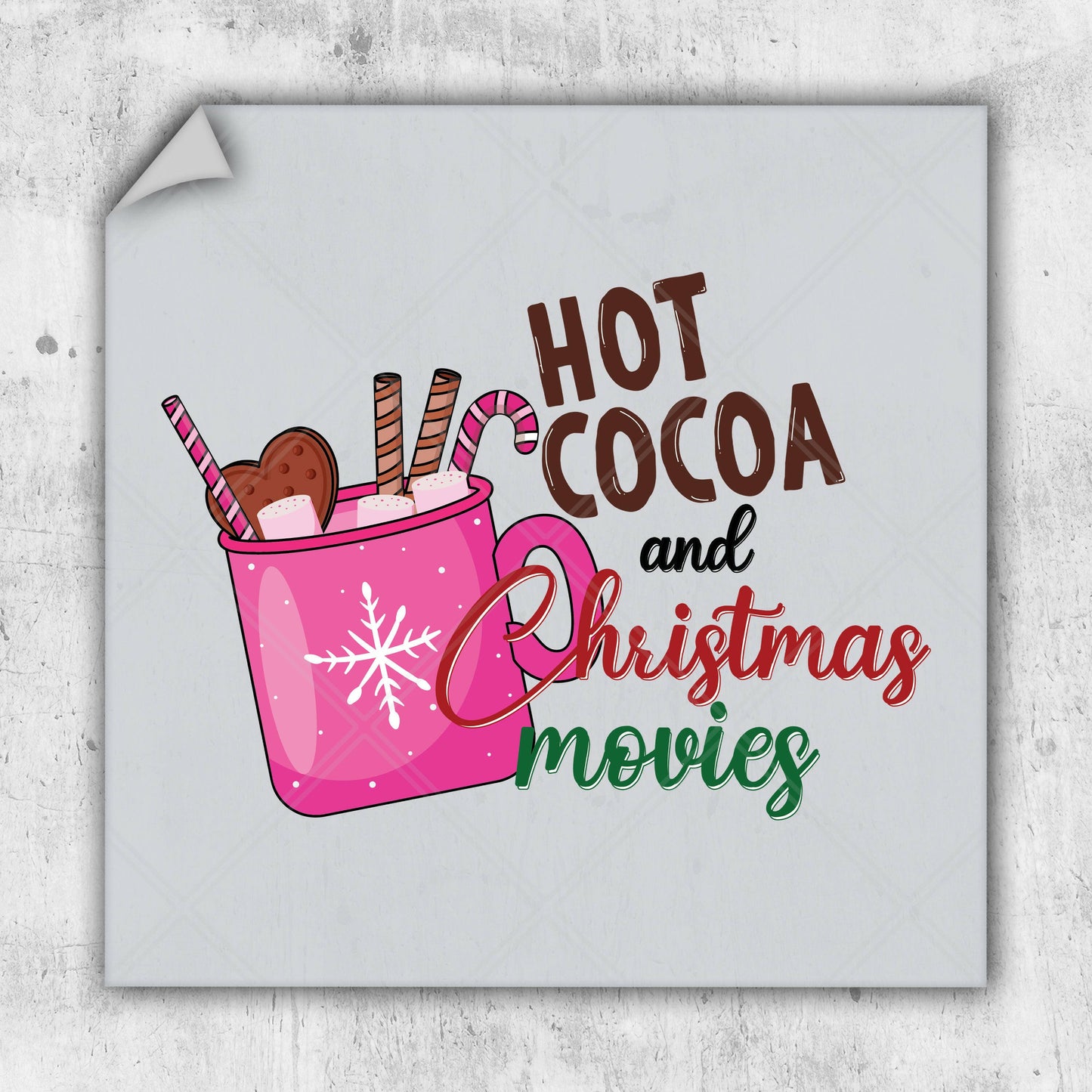 a picture of a hot cocoa and christmas movies