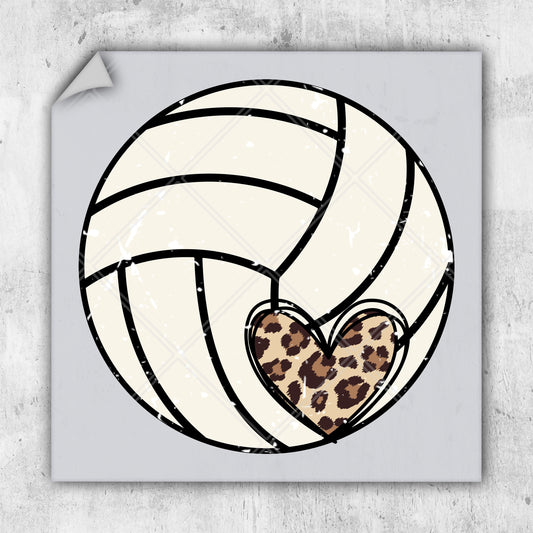 a picture of a volleyball with a heart on it