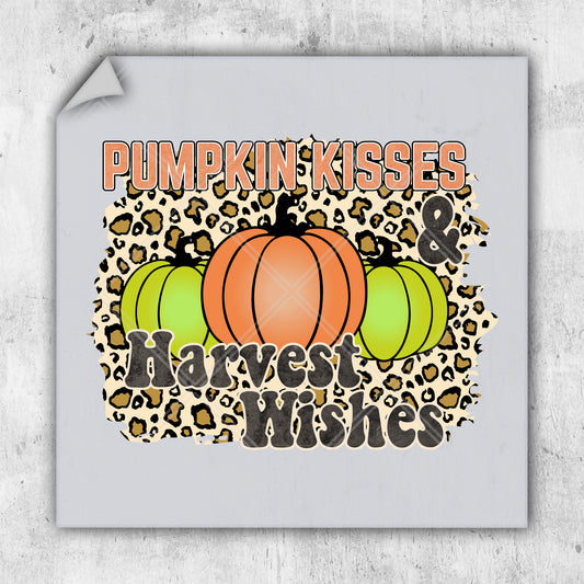 a picture of pumpkin kisses and harvest wishes