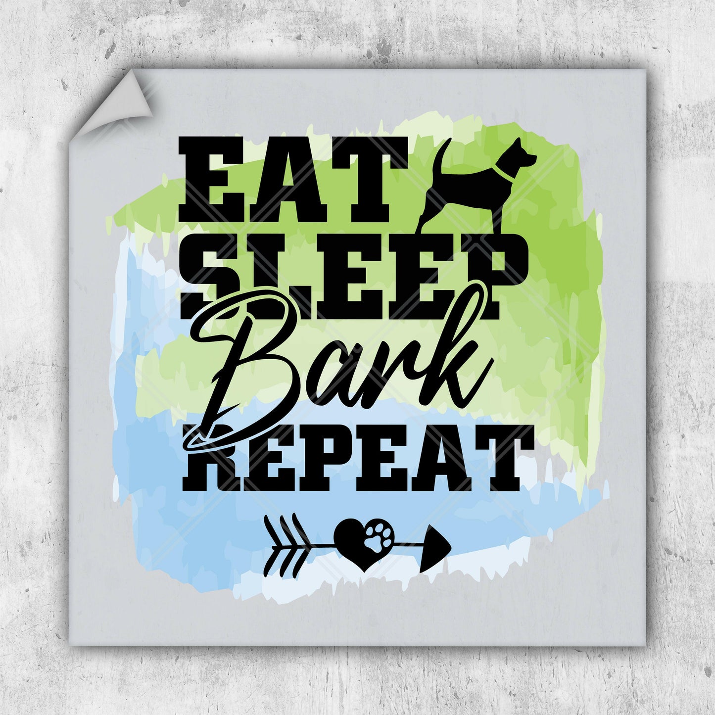 a sign that says eat sleep bank repeat