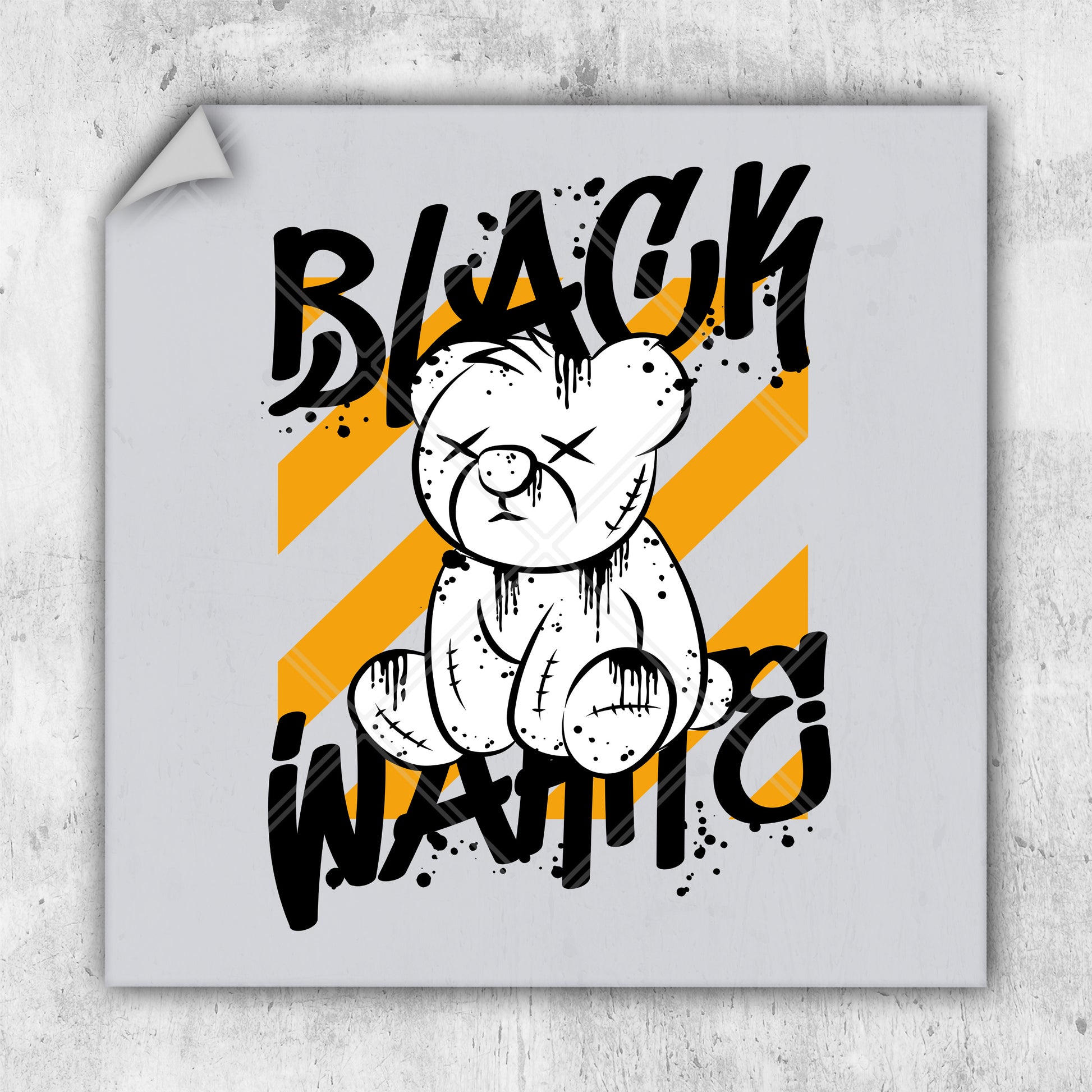 a sticker of a bear with the words black watch on it