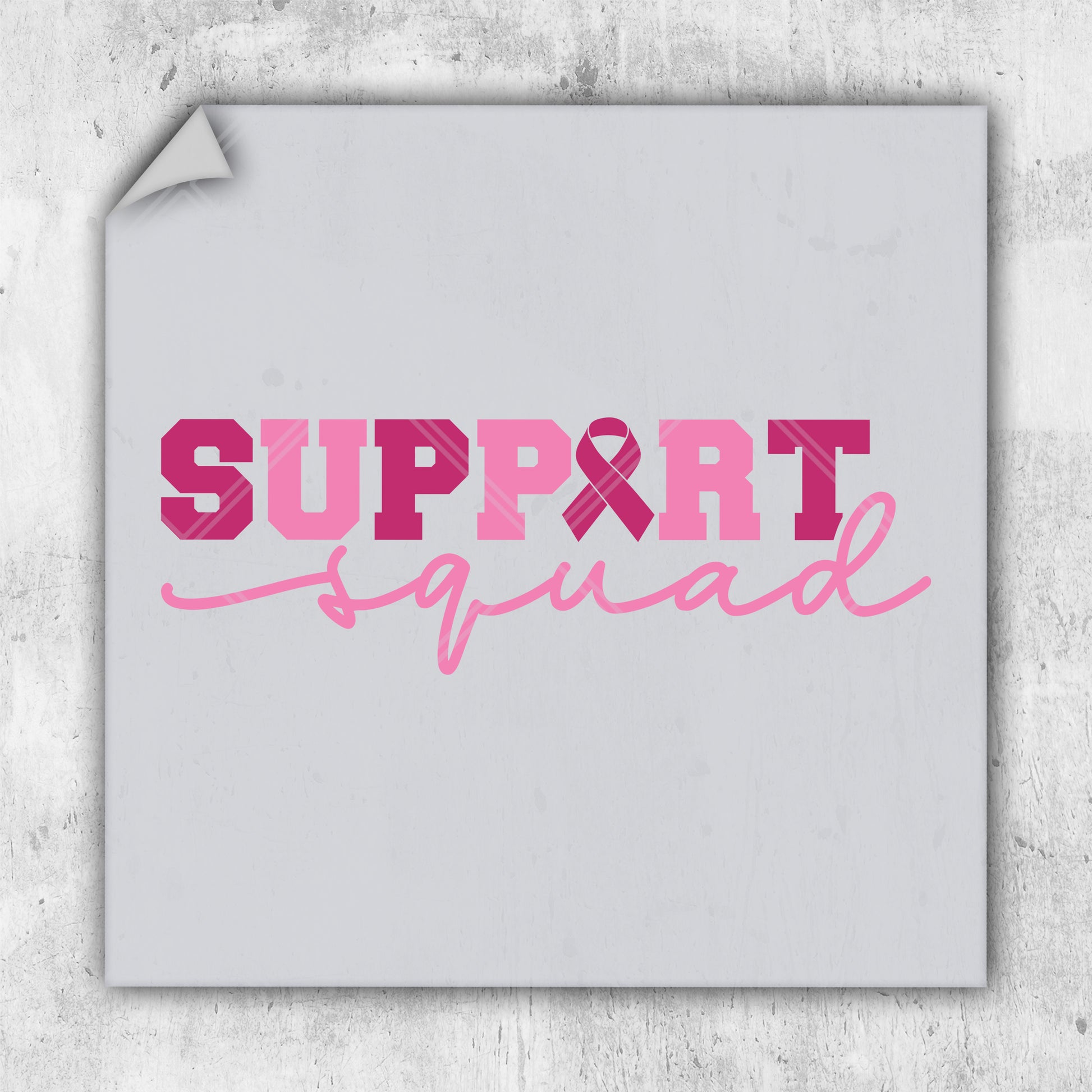 a sticker that says support squad on it