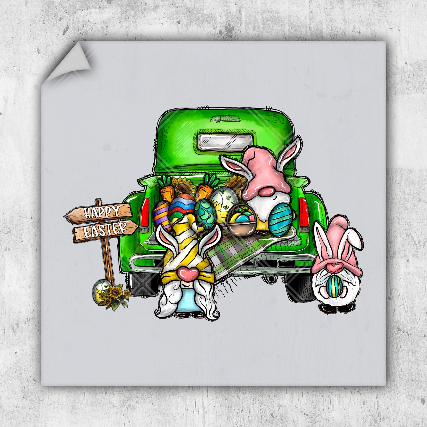 a drawing of a car with a bunch of items in the back