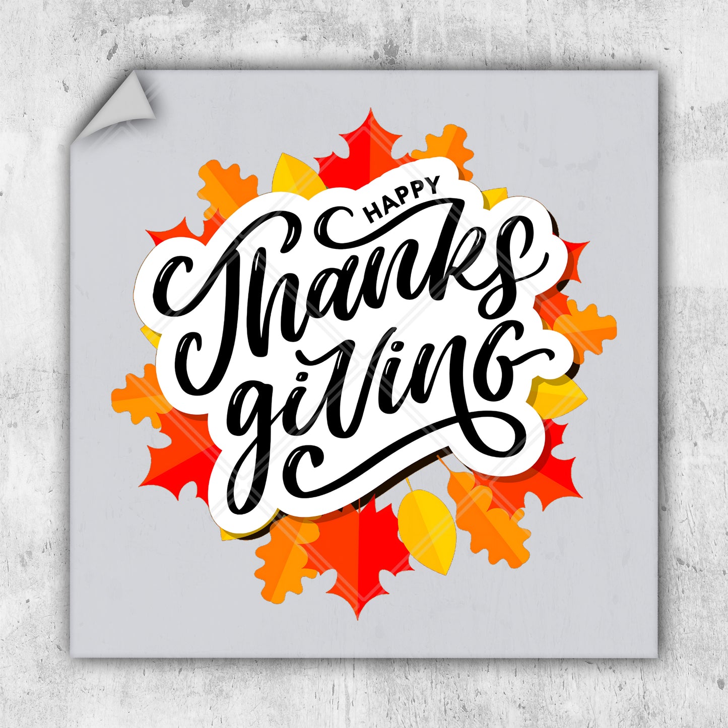 a happy thanks giving card with autumn leaves