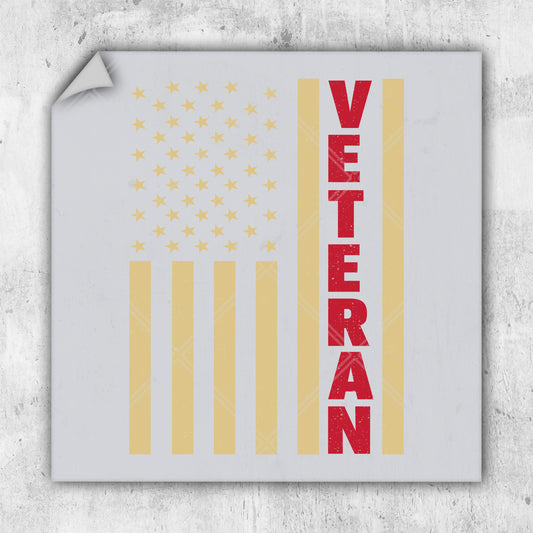 a sticker with the words veteran on it