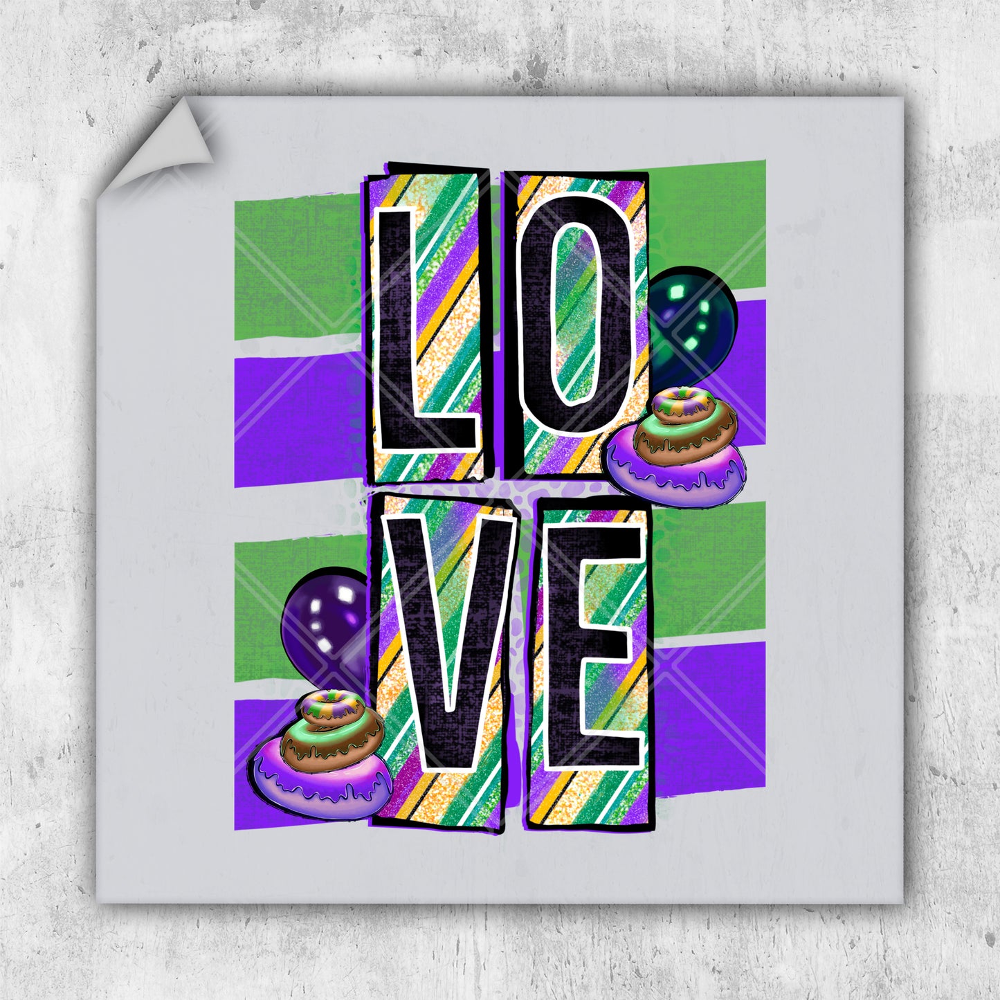 a picture of the word love surrounded by colorful objects