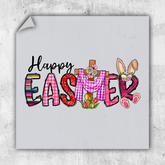 a picture of a happy easter card with the words happy easter