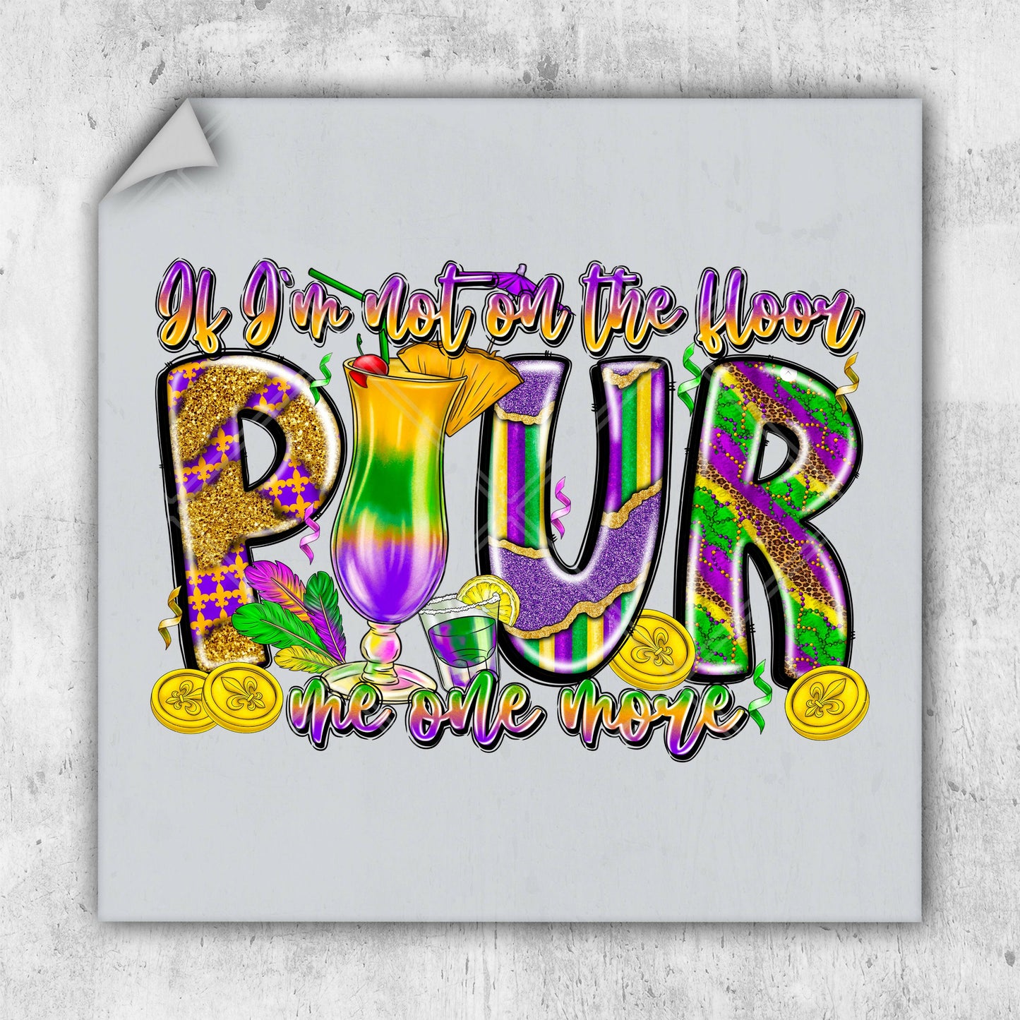 a picture of the word pur on a white background