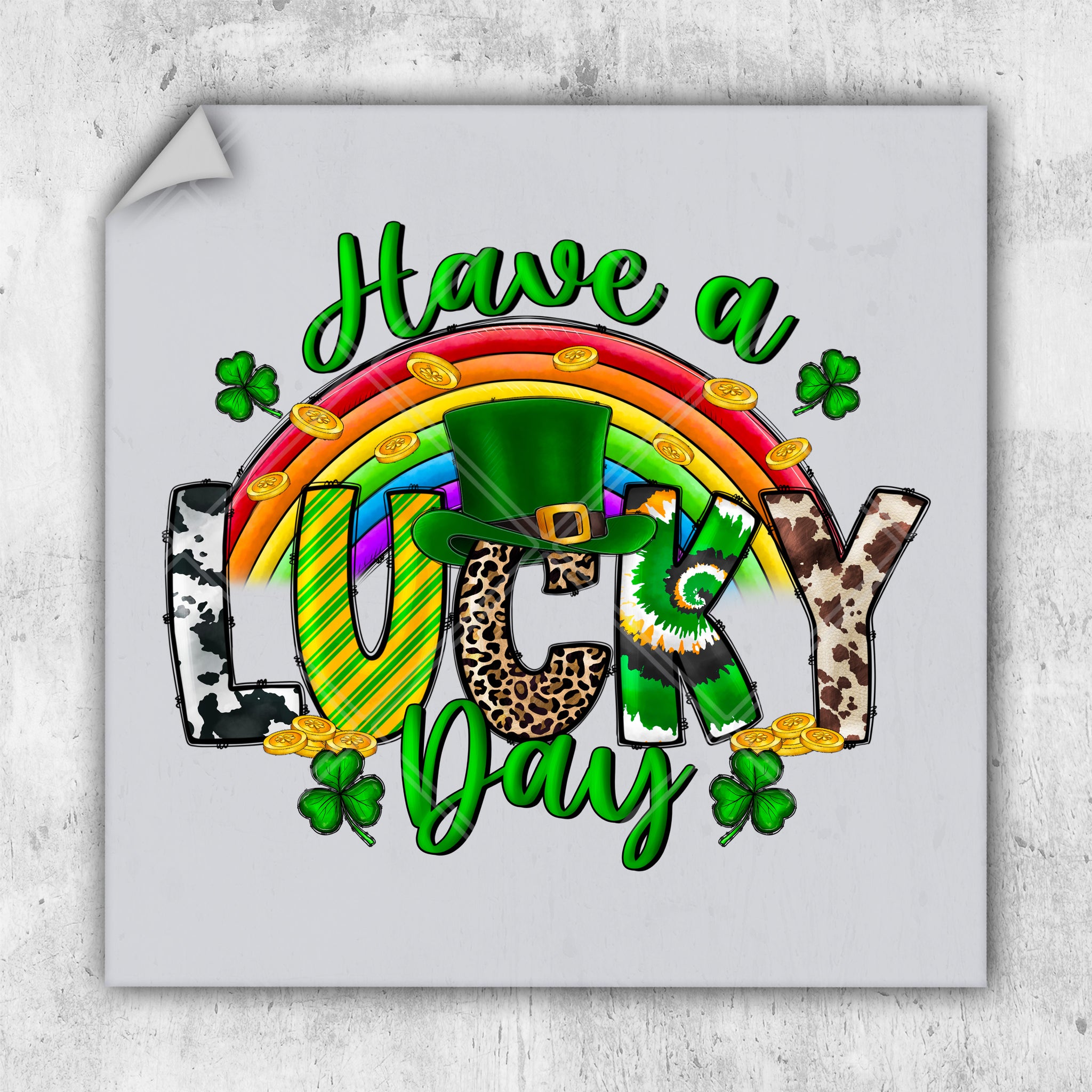 a st patrick's day design with a giraffe and a rainbow