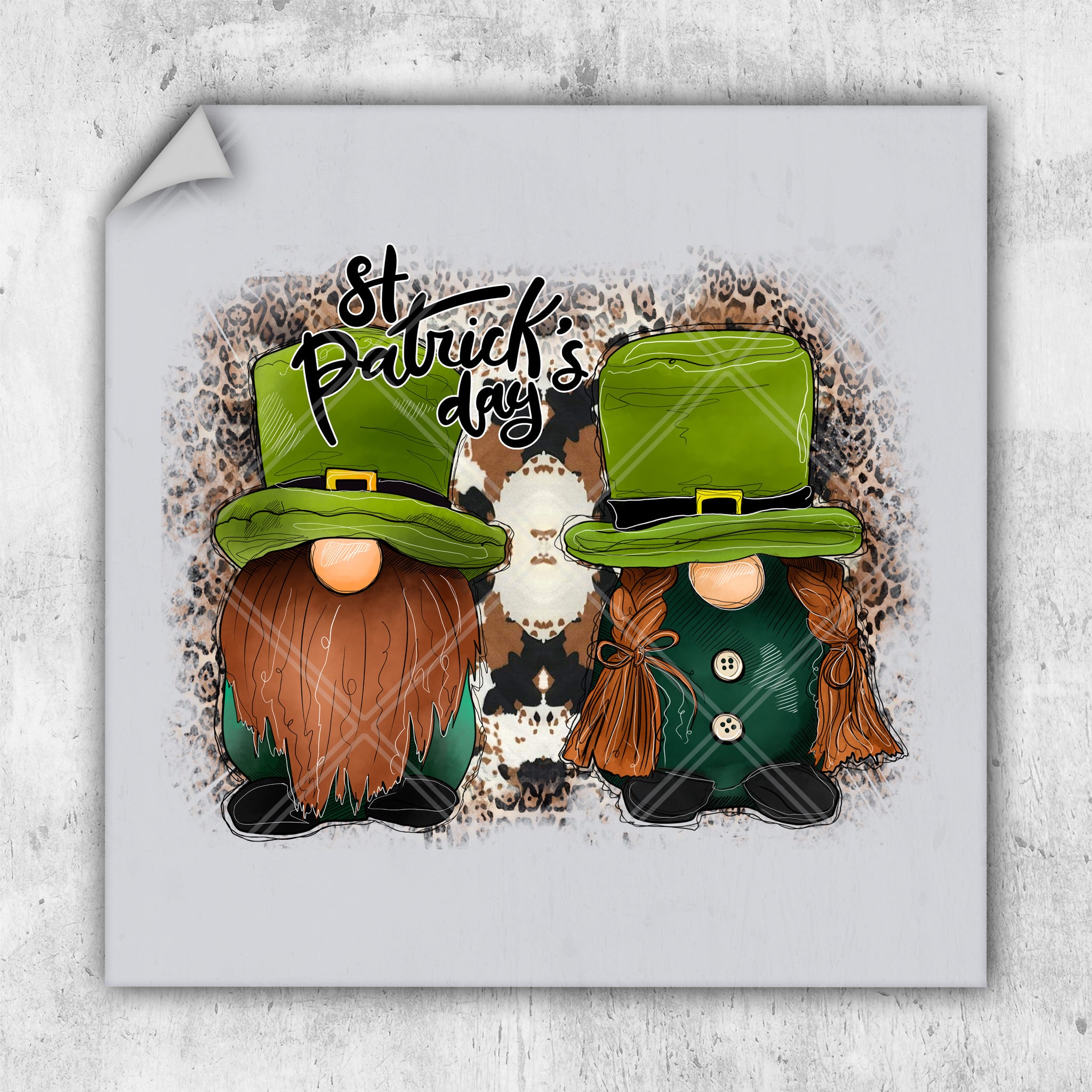 two st patrick's day leprechauns wearing green hats