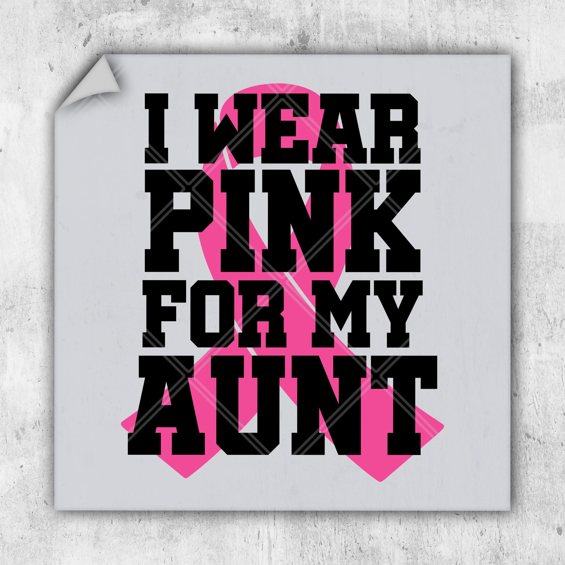 i wear pink for my aunt breast cancer awareness sticker