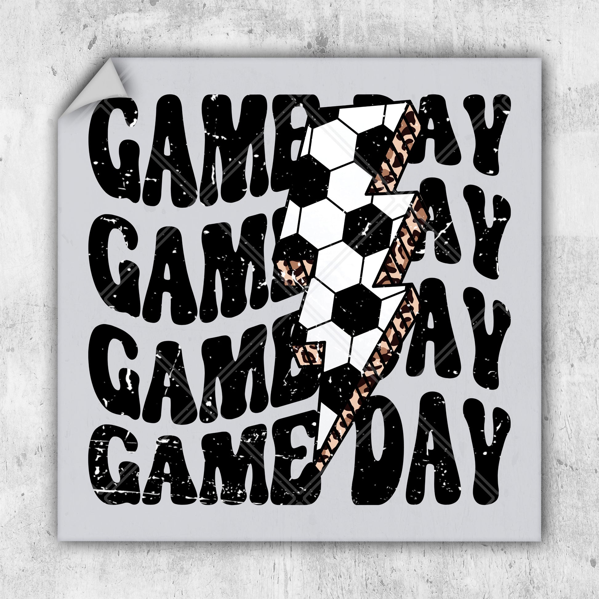 a sticker that says game day game day