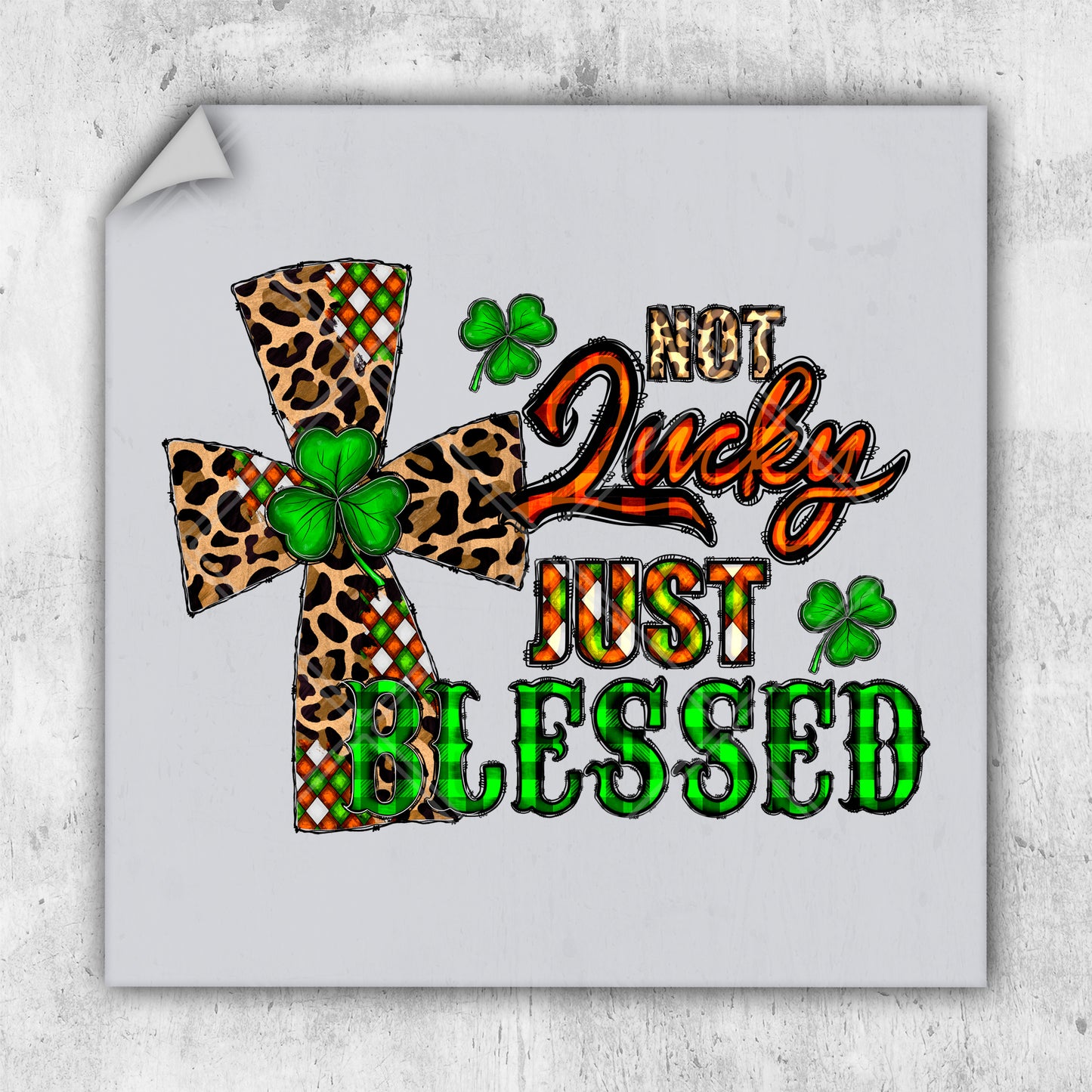 a picture of a cross with a shamrock on it