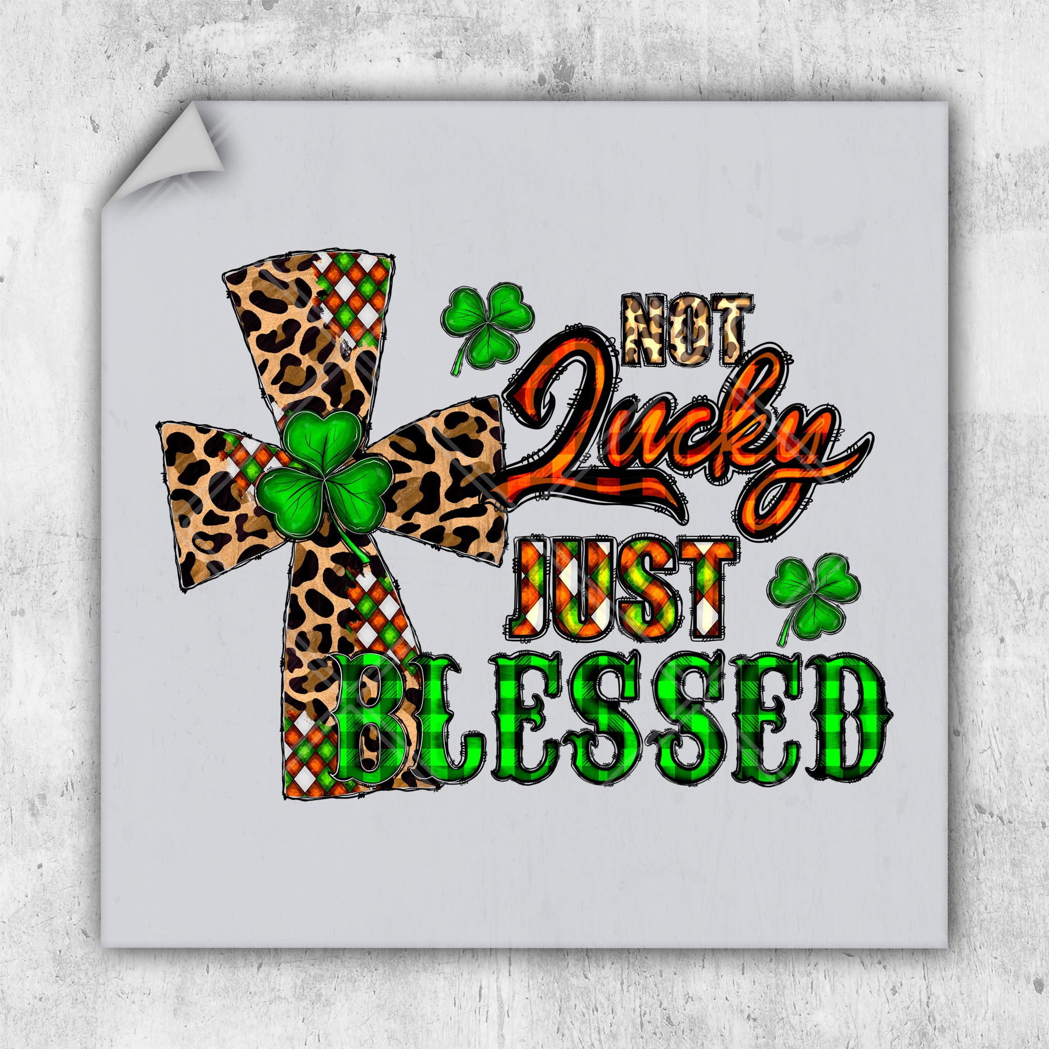 a picture of a cross with a shamrock on it